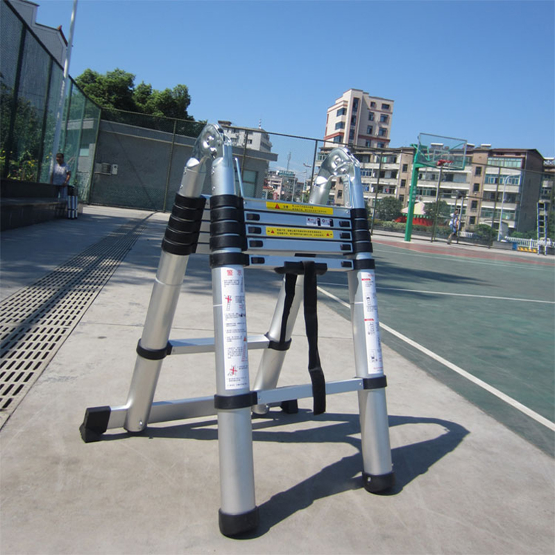 2.5M+2.5M Portable Aluminum AlloyTelescopic Ladder With Joint Multipurpose Retractable Straight Ladder Adjustable Ladder