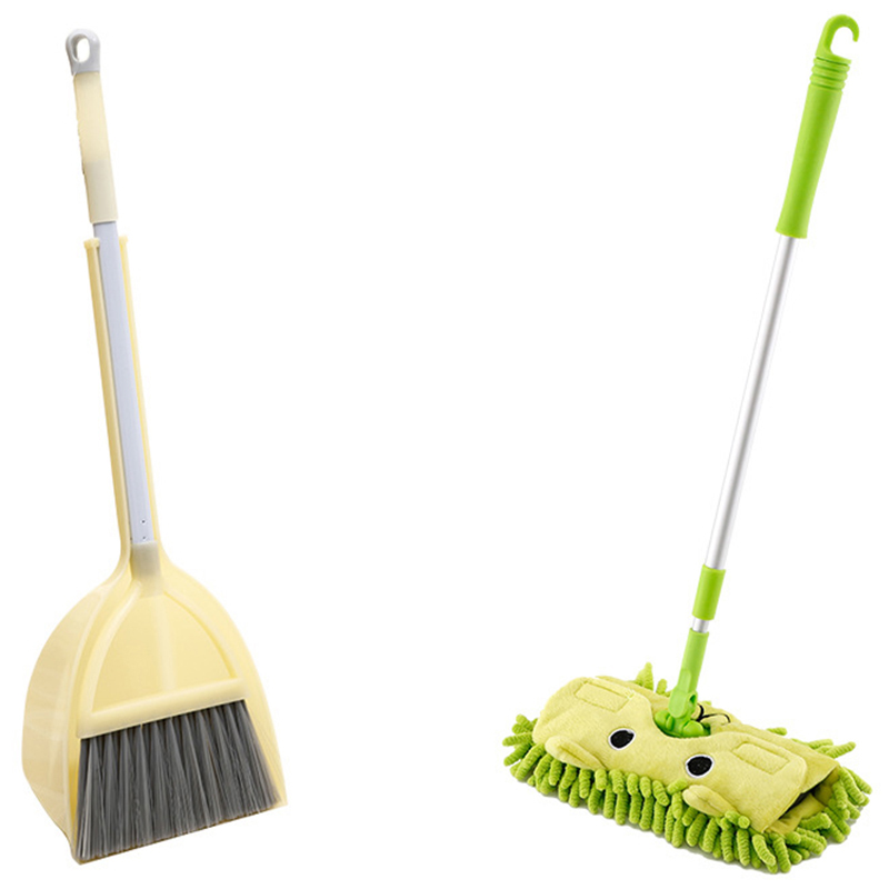 Mini Cartoon Mop broom set Telescopic Floor Mops Kids Children Absorbent Mops Household Cleaning Decontaminating Dust Tools