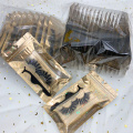 Rainsin 25mm 10Pairs 100% Cruelty Free Dramatic False Eyelashes Black Applicator Mink Wholesale Gold Bag Packaging Bulk Tweezers