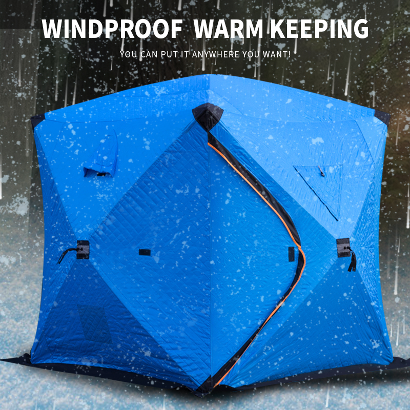 Large Space Thicken Three Layers Cotton Warm Keeping Winter Ice Fishing Tent Windproof Waterproof Anti-snow Camping Fishing Tent