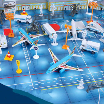 New 200PCS Airport Assembled Toys Set Airplane Aircraft Models Transformation Toy for Children Gifts