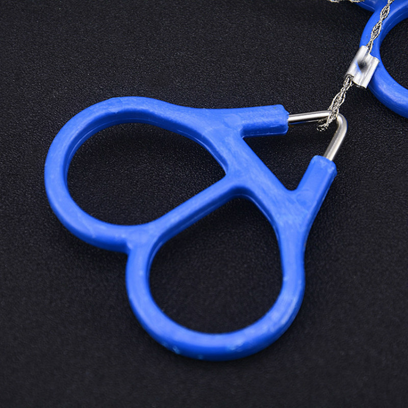 Stainless Steel Hand Pocket Chain Wire Saws Portable Survival Cutting Tools Camping Handsaws Blue 65cm
