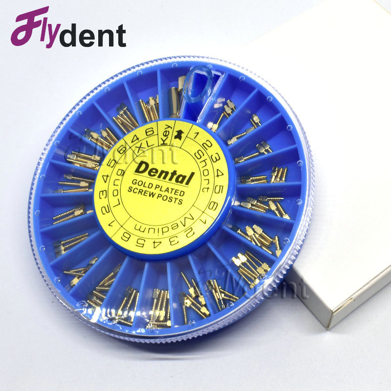 Dental stainless steel screw post gold plated screw post 120pcs dental materials for dentist tool dentistry