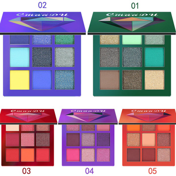 CmaaDu 9 Colors Charming Matte Glitter Eyeshadow Diamond Shimmer Pigmented Eye Shadow Nude Eyeshadow Palette TSLM2