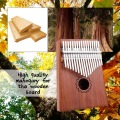 17 Keys Kalimba Thumb Piano With Mahogany Wooden With Bag, Hammer Kit And Music Book,Thumb Piano Portable Thumb Piano for Child