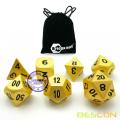 Bescon Heavy Duty Deluxe Matt Golden Solid Metal Dice Set, Golden Metallic Polyhedral D&D RPG Game Dice 7pcs Set