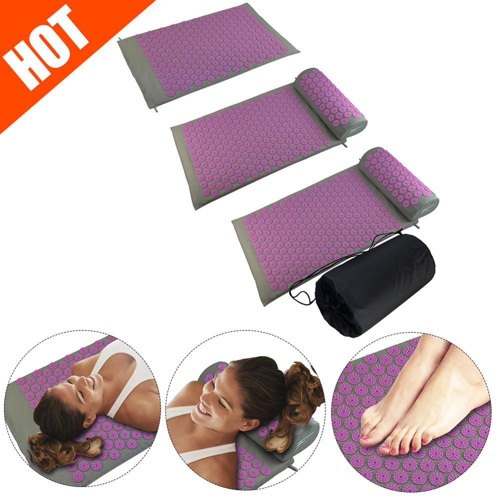 Massager Cushions Acupressure Mats Pillow Yoga Mats Relieve Back Pain Spike Mat Head Neck Back Foot Anti-stress Needle Massager