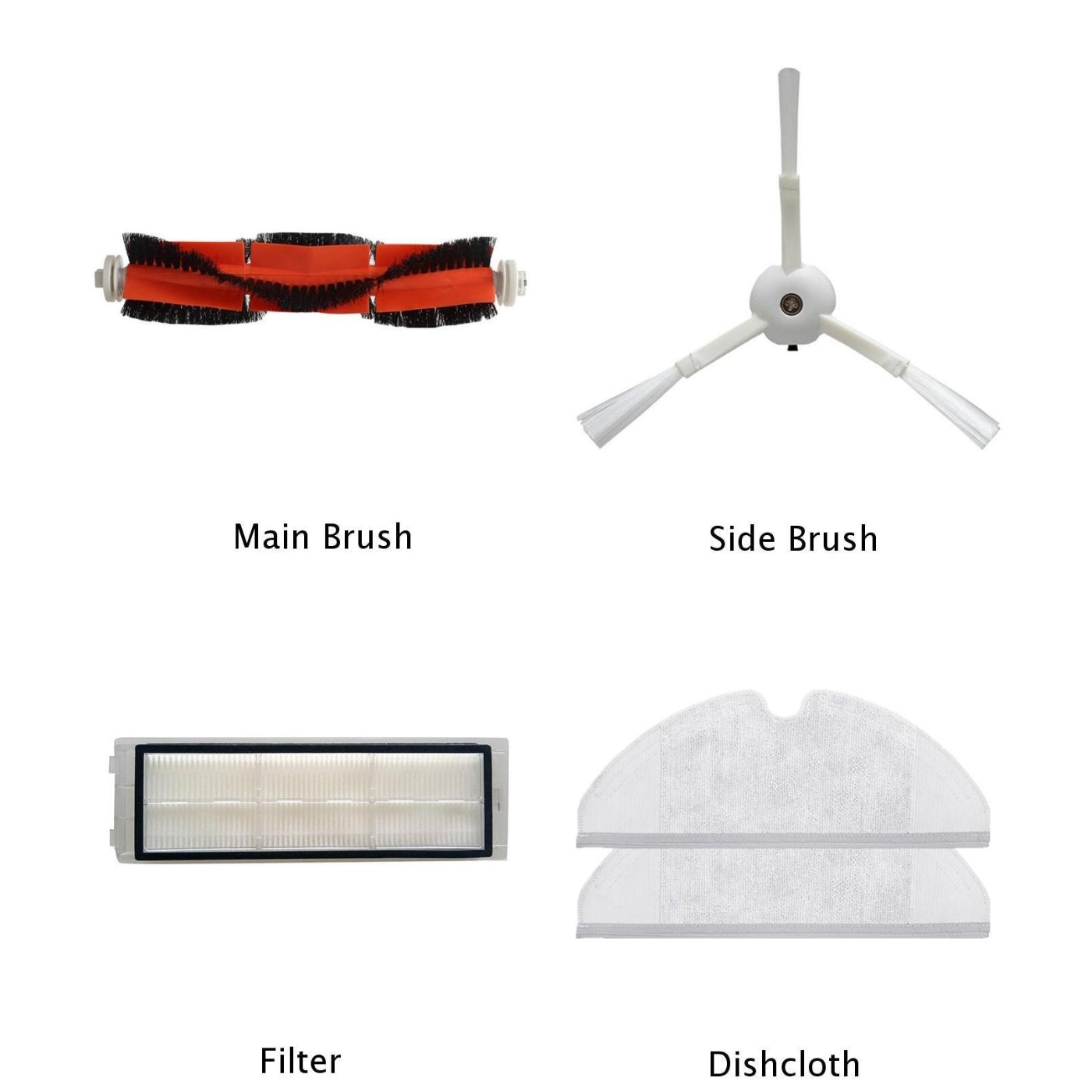 Main Brush+Side Brush+Filter+Dishcloth For Xiaomi Mi Roborock S50 Cleaning Robot Vacuum Cleaner Parts Household Merchandises Hot