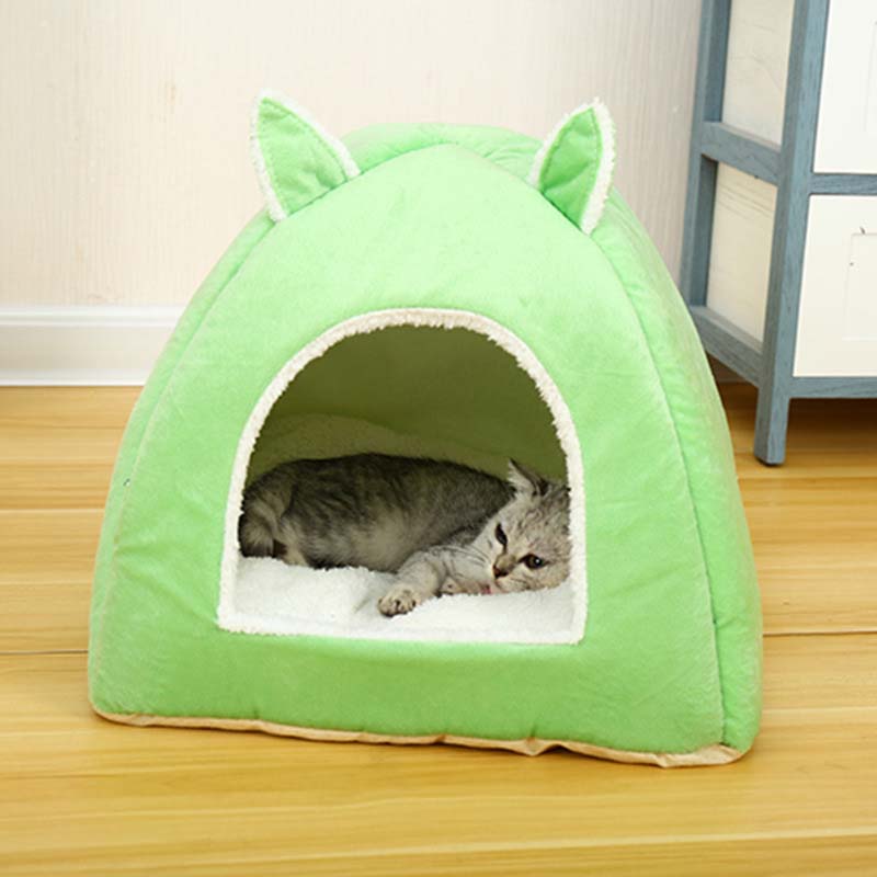 Cat Bed Foldable Warming for Indoor Cats Dog House with Removable Mattress Puppy Cage Lounger Cat tent