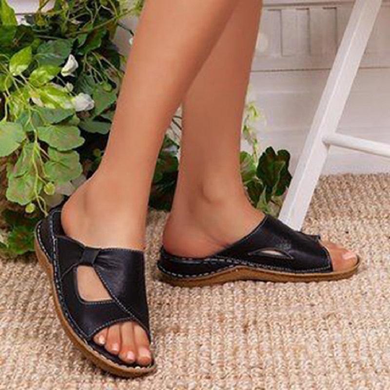 New Summer Ladies Slippers Platform Shoes Outdoor Slippers For Women Wedge Sandals Soild Color Open Toe Beach Sandals Ladies