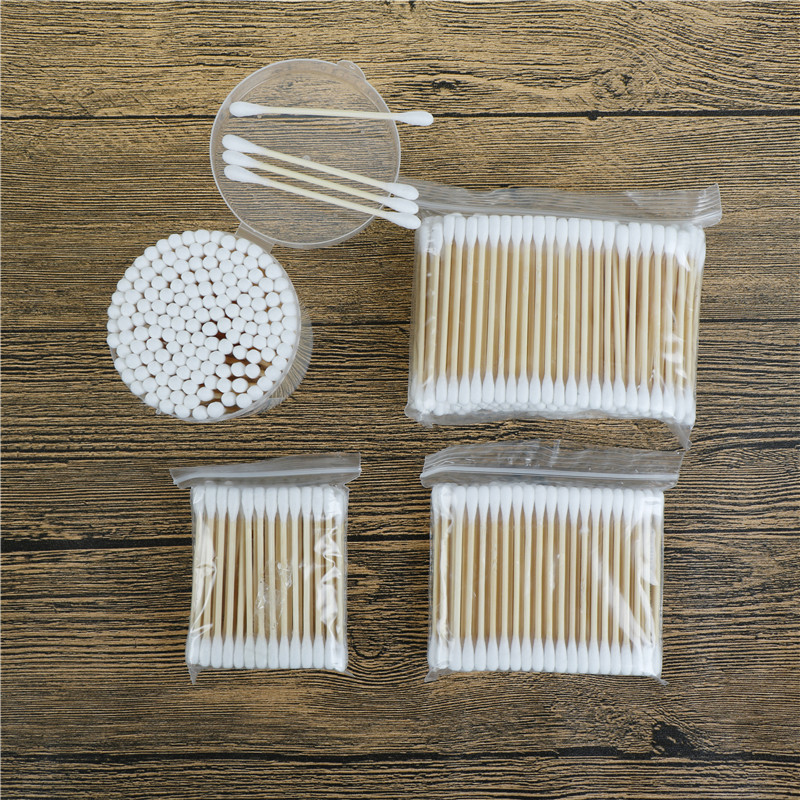 200pcs 1set Simple Tip Swab Cotton Buds Applicator Wooden Swabs Clean Sticks