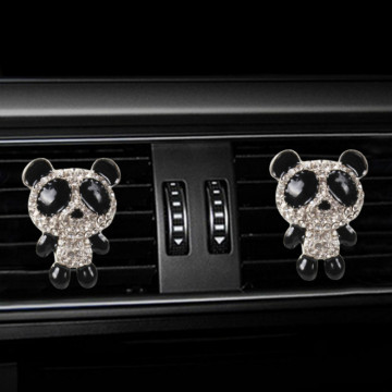 Car Outlet Perfume Air Conditioning Vent Air Freshener Car Styling Cute Panda Diamond Style Perfumes Auto Accessories Toy