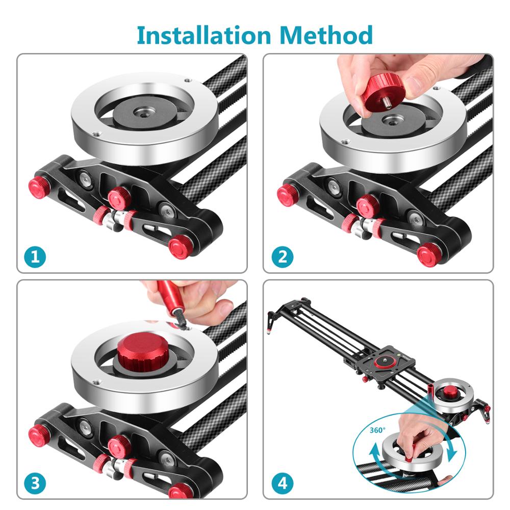 Neewer Camera Slider Video Track Dolly Rail Stabilizer 39-inch/100cm Flywheel Counterweight with Light Carbon Fiber Rails