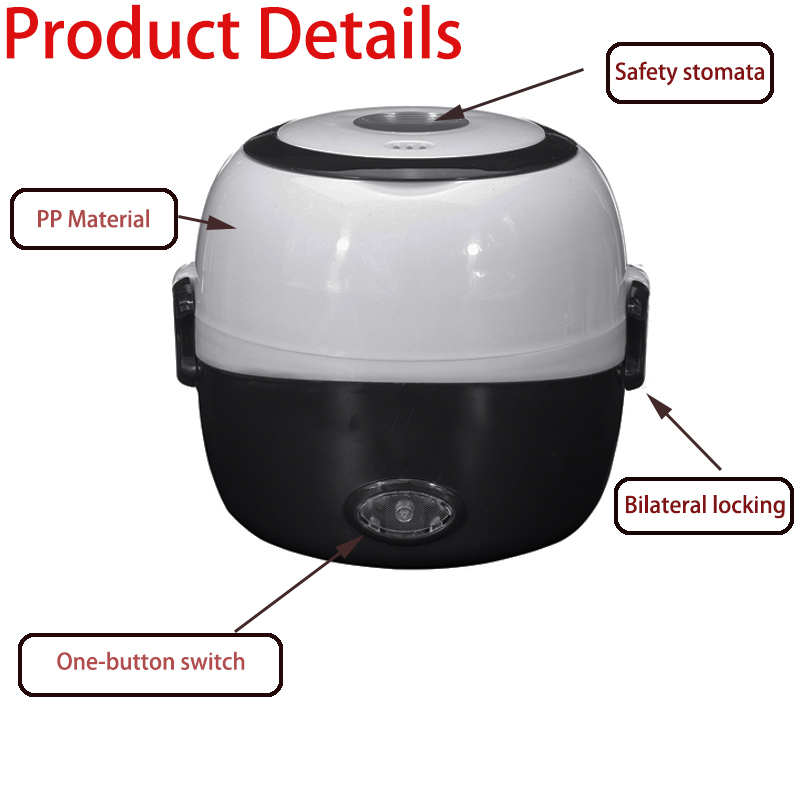 MINI Rice Cooker Thermal Heating Electric Lunch Box 2 Layers Portable Food Steamer Cooking Container Meal Lunchbox Warmer