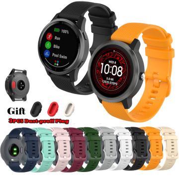 Wrist Strap For Garmin Venu Vivoactive 3 Silicone Band Replacement Watch Strap With Dustproof Plug For Garmin Vivoactive 4S 4