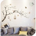 China Style Moon Plants Wall Sticker For Bedroom Window Door Room Decoration Plant Plane Mural Pastrol Removable Diy Wallposter