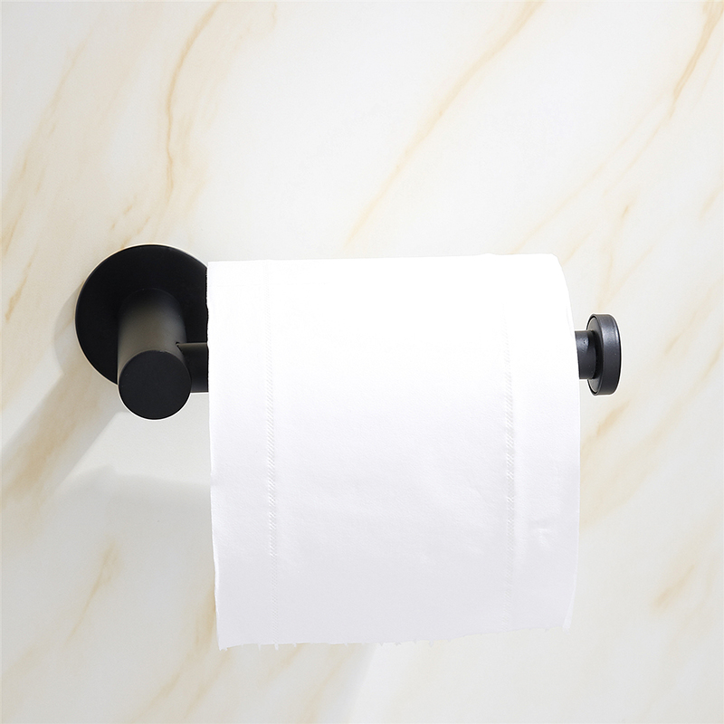 Black WC Paper Holder 304 Stainless Steel Nail/ Adhesive Bathroom Lavalory Toilet Paper Towel Holder Tissue Roll Rack Creative