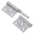 2pcs Silver Tone Stainless Steel Window Flag Door Hinges 6.1cm