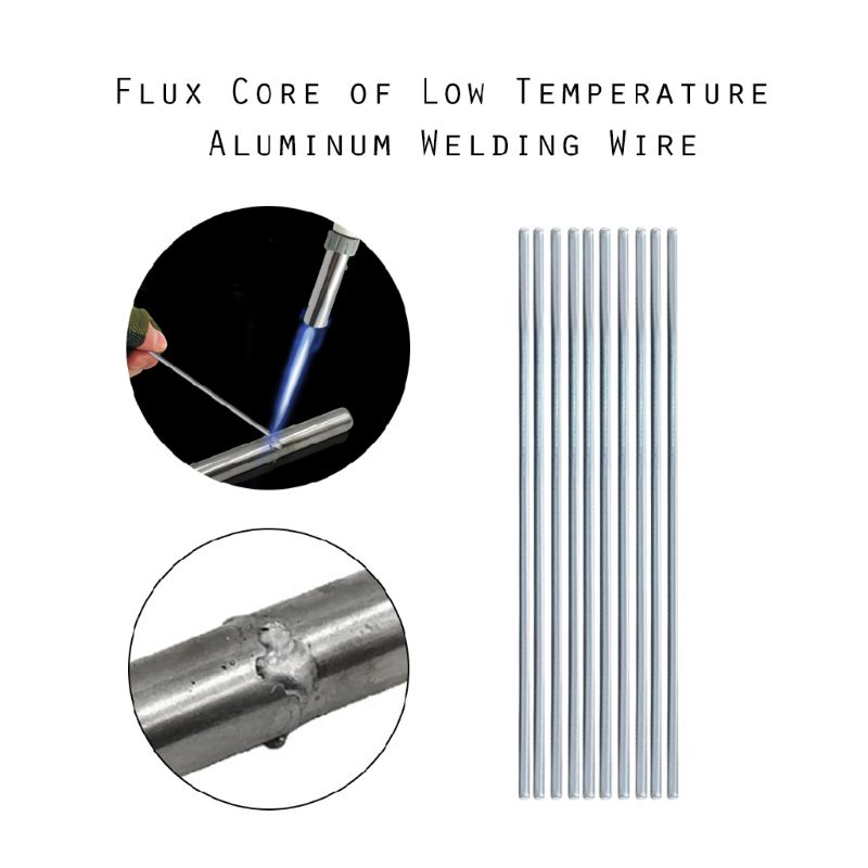 50Pcs 2mm 50cm/19.7" Low Temperature Aluminum Welding Wire Flux Core Soldering Rod WE53 Copper Replacement No Need Solder Powder