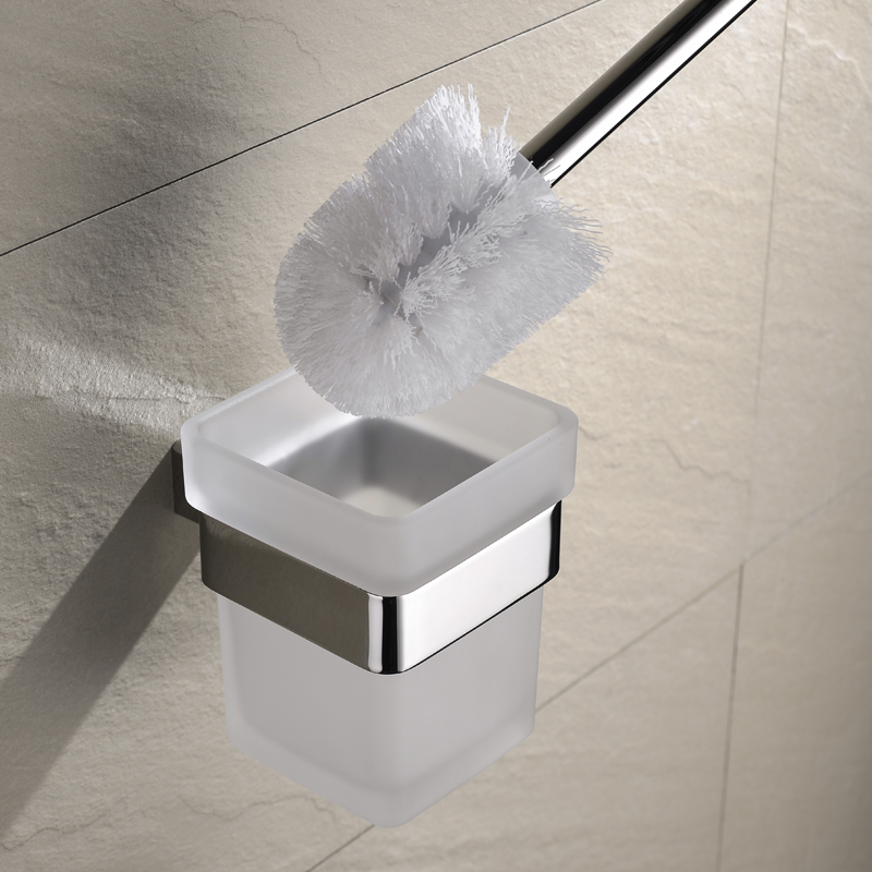 Bathroom Accessories 304 Stainless Steel Wall Mounted Toilet Brush Paper Towel Holder Towel Rack Glass Shelf Bath Hardware Set