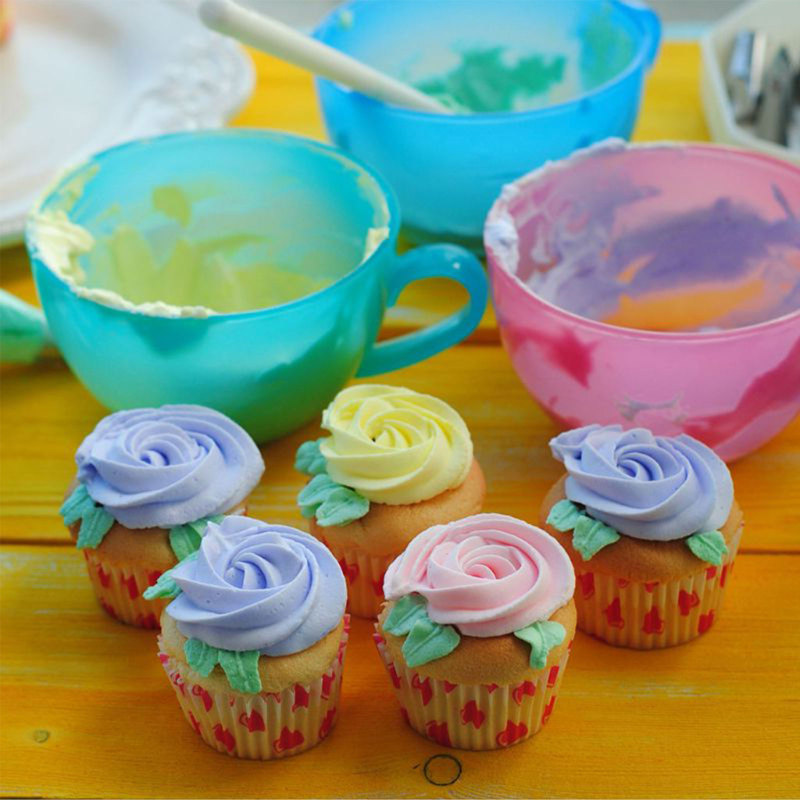 1PCS Plastic Butter Cream Bean Mixing Bowl Choose Baking Decoration Paste Piping Cupcake Cake Decor Tools 4 Colors