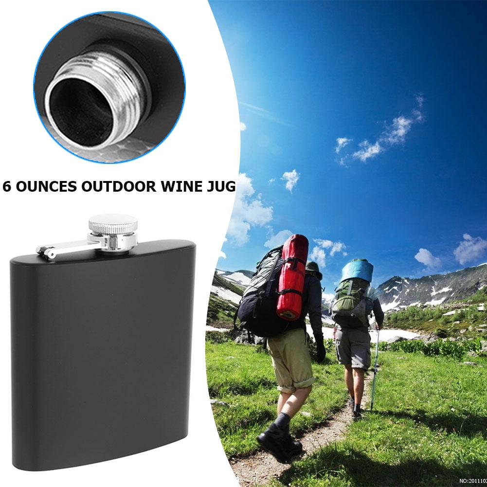 6oz Matte Mini Flagon Outdoor Drinkware Portable Spray matte black lacquer Stainless Steel Hip Flask Kitchen Gargets and Tool