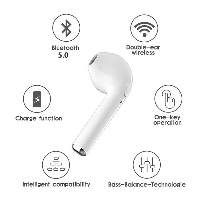 i7s TWS Wireless Earpiece Bluetooth 5.0 Earphones Headphone Sport Earbuds Headset With Mic For smart Phone Xiaomi Samsung Huawei