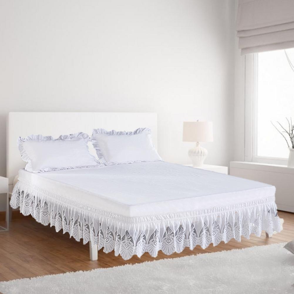 White Bed Skirt Wrap Around Bed Skirt Comfort Wrinkle Resistant Wrap for Bedroom #SO