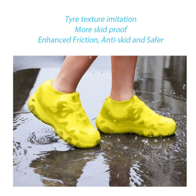 Unisex Silicone Rain Waterproof Shoe Covers Boot Cover Reusable Stretchable Rubber Rain Socks Protector Recyclable Overshoes