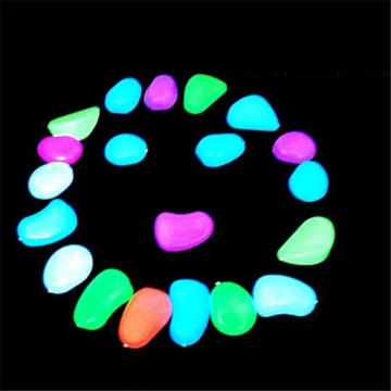 10 Pcs Colorful Fish Tank Glowing Stones Pebbles Fish Tank Aquarium Submarine Luminous Artificial Stone Ornament