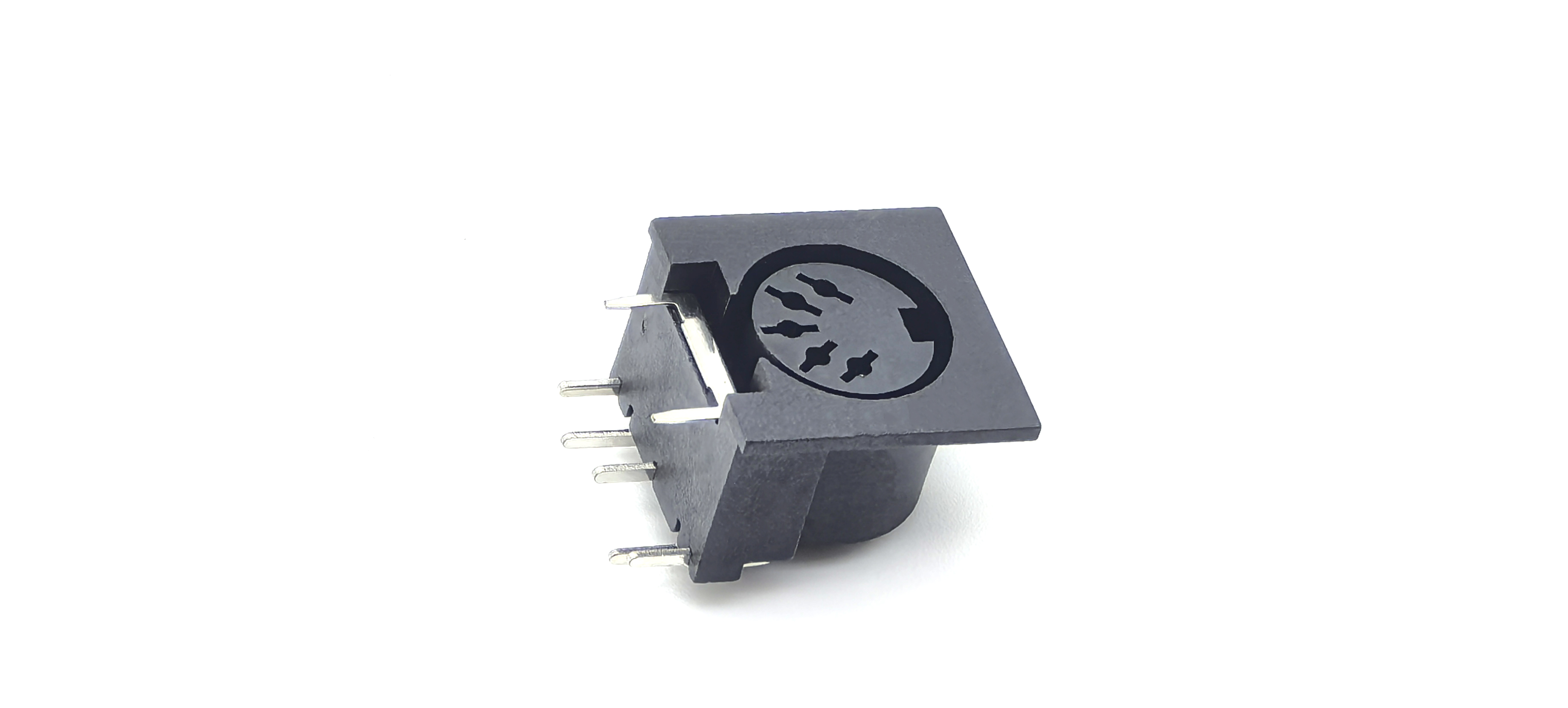 MINI DIN Board Connector:Large DIN Female header Connector Black Right Angle DIP
