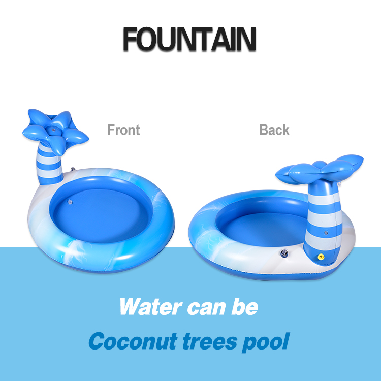 Children's inflatable spray pool in coconut tree shape