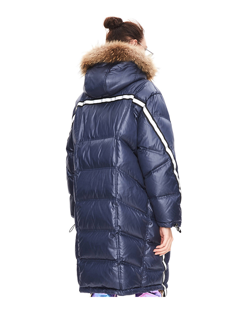 Hood Zipper Long Down Coat