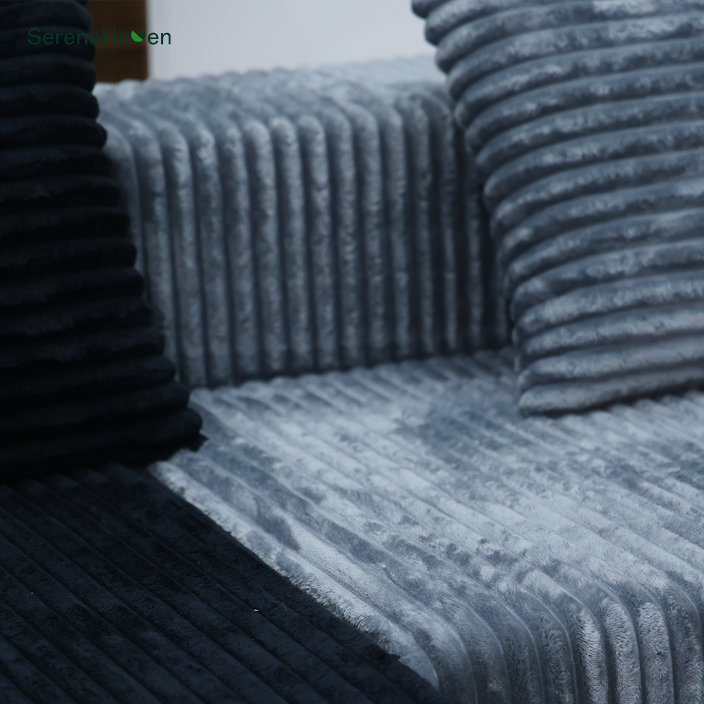SereneHaven Corduroy Modular Couch - Fabric Texture Detail