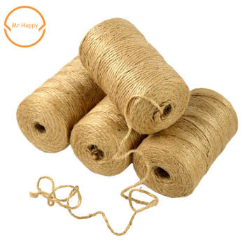 100 meters cord natural Hemp rope Dry rope used for DIY Winding decoration, decorate present Packing line and party