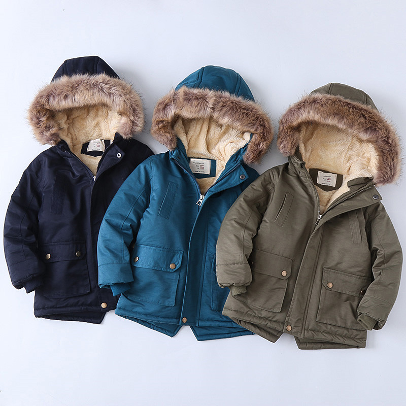 Baby Boys Clothes,Children Winter long Style Fur Warm Jacket & Outwear,Girls Cotton-padded Outwear Baby Girls Coat for Christmas