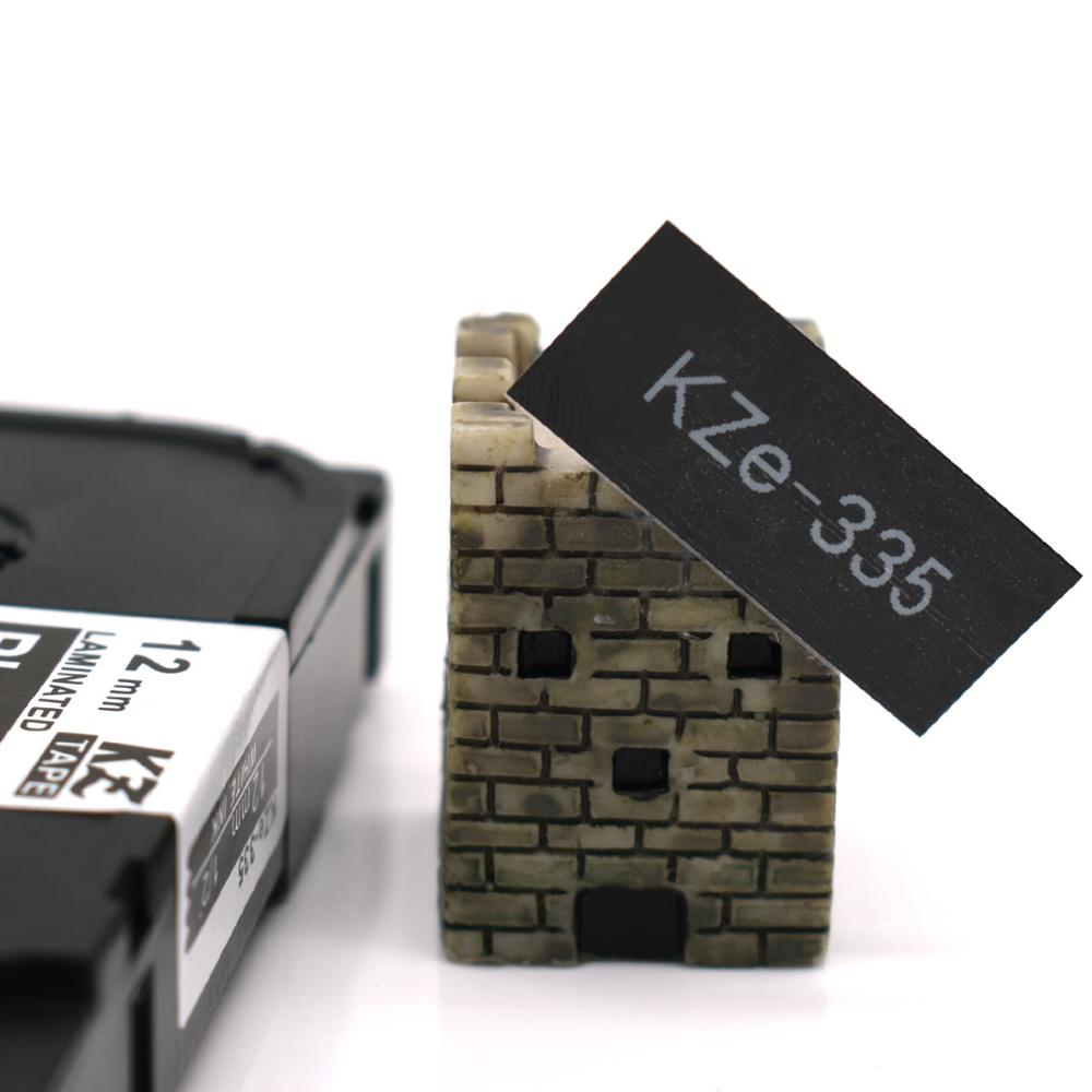 CIDY 1PCS compatible TZe-335 TZE 335 TZE335 TZ 335 tz335 White on Black laminated label tape for label printer brother P-TOUCH