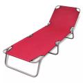 [AU Warehouse]Furniture Folding Sun Lounger Powder-coated Steel Red