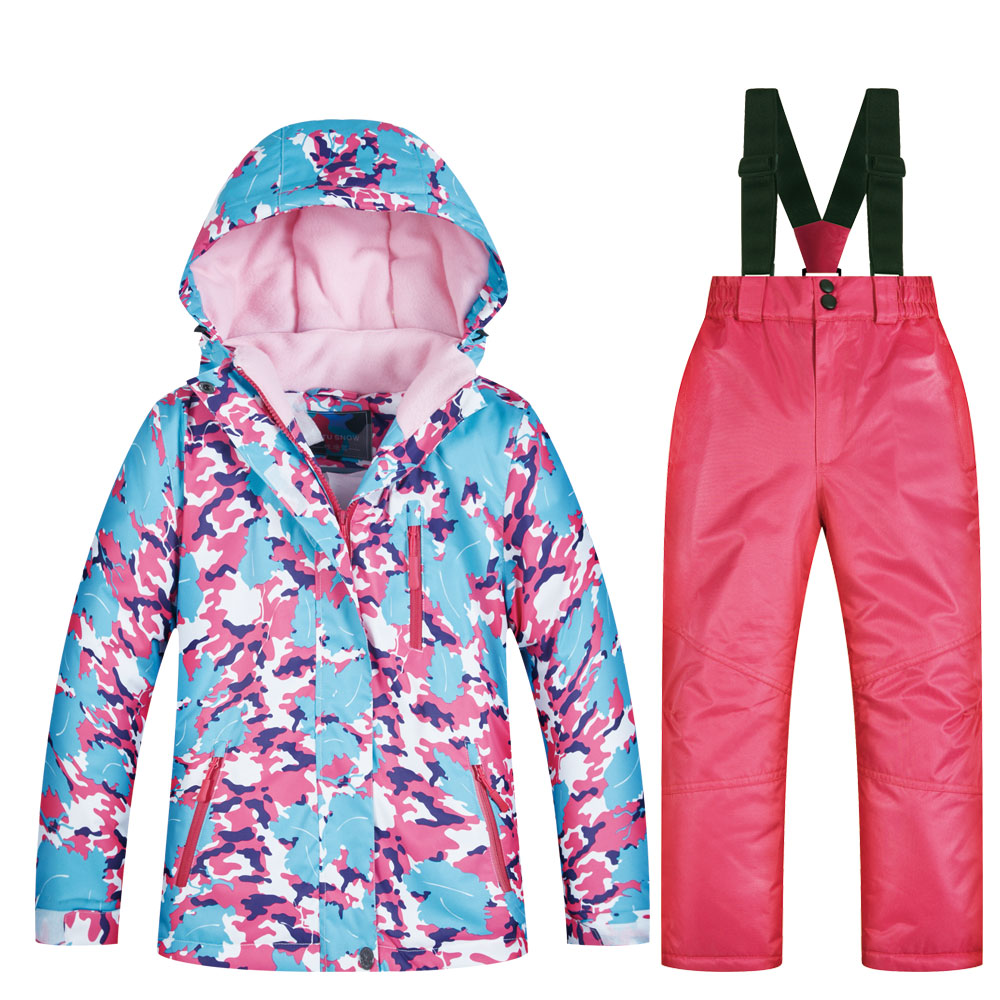 Brands Ski Suit for Child New High Quality Jacket and Pant Windproof Waterproof Snow Suit Winter Girls Ski and Snowboard Jacket