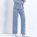 TWOTWINSTYLE Patchwork Hollow Out Hole Jeans For Women High Waist Straight Casual Streetwear Wide Leg Pants Female Fashion 2020