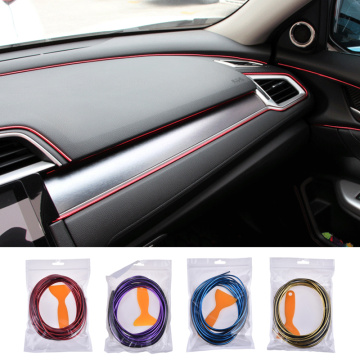5M Car Interior Decorative Line Bright Mouldings Trims Decoration Strips Door Dashboard Air Outlet Decorative Auto Accessories