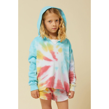 Flower Paisley Children's Sweatshirts Kids Color Rainbow Short Fashion Hoodies Teenager Girls Coats Outwears for 7-14Years