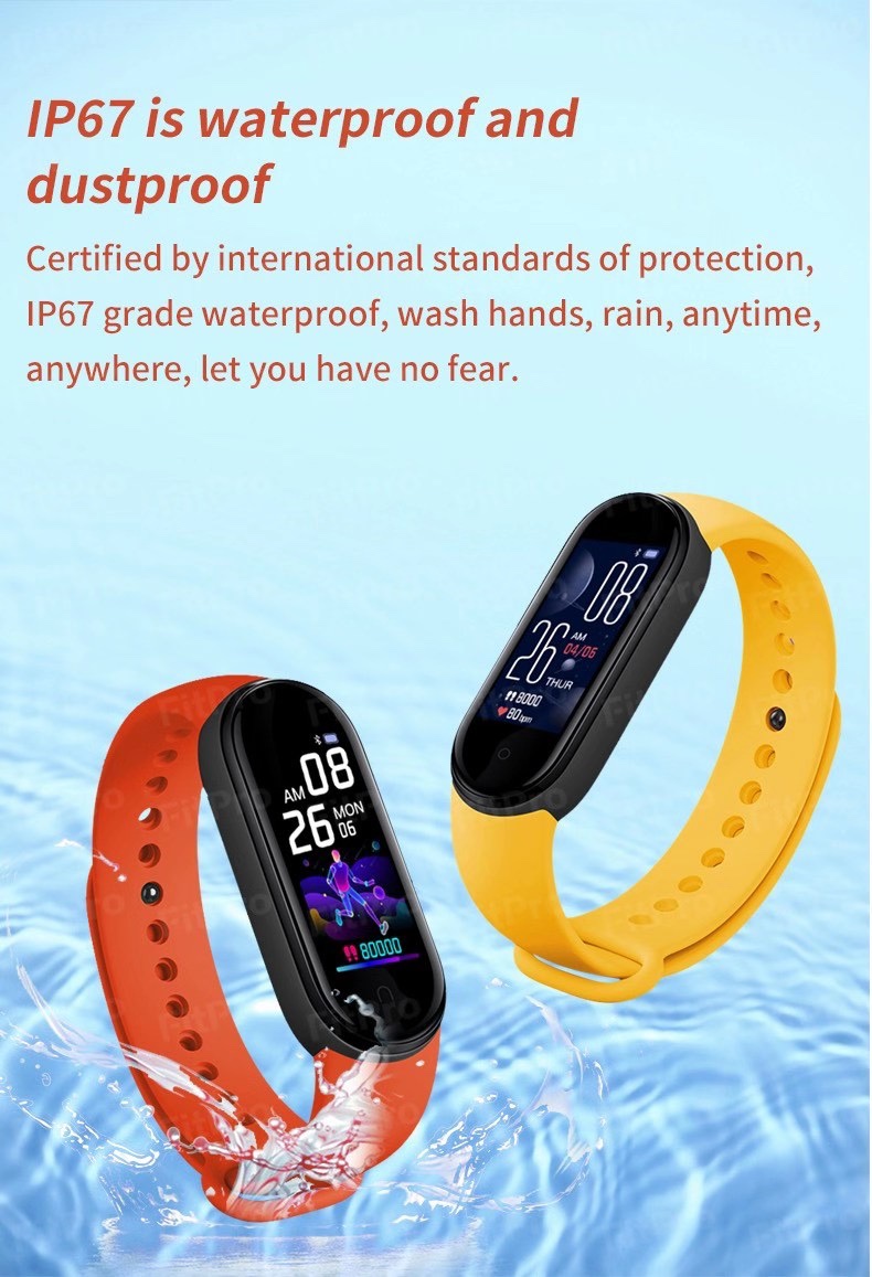 Fitness Tracker Heart Rate Monitor Waterproof Wearable Devices Pedometers M5 Smart Bracelet Wristbands Bluetooth Sport