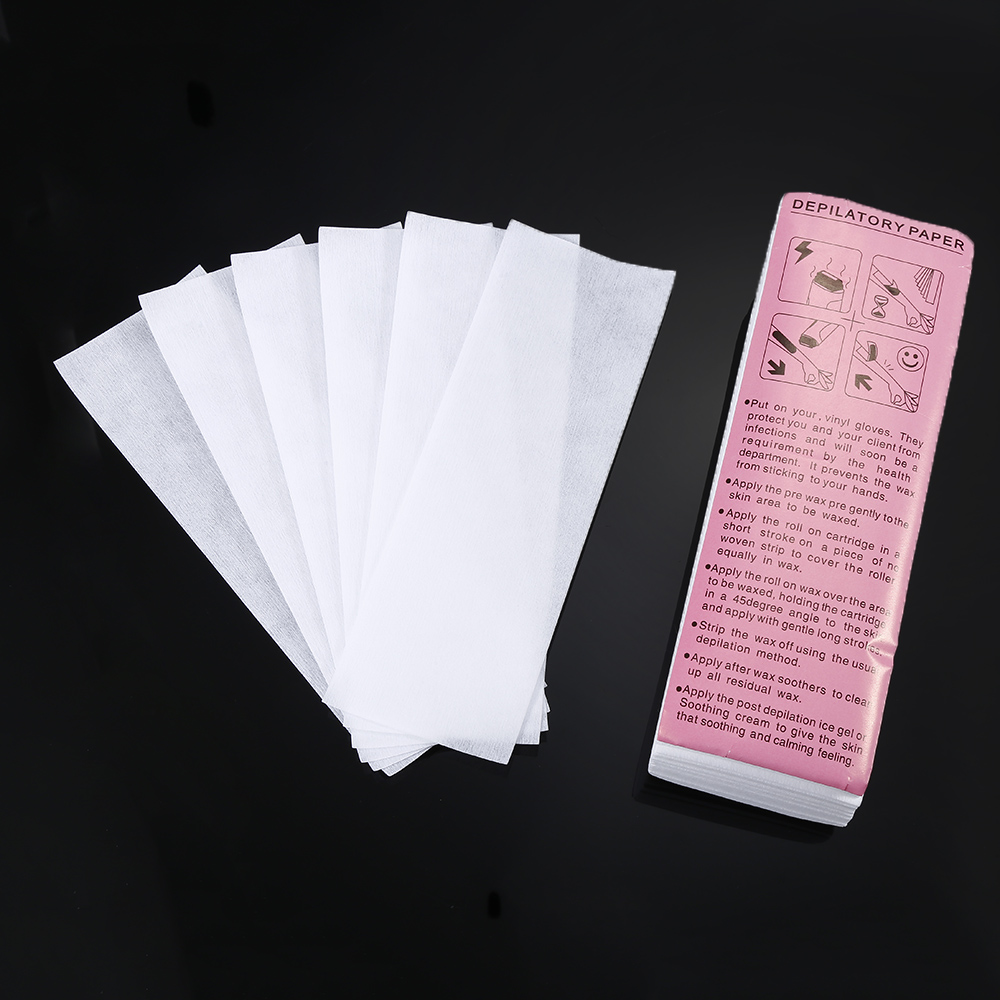 100pcs/lot Hair Removal Epilator Wax Strip For Hair Removal Depilatory Nonwoven Epilator Wax Strip Paper Roll Waxing Beauty Tool