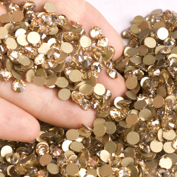 YANRUO Crystal Golden Shadow Non Hotfix Flat backs Crystal Rhinestones SS20 4.6-4.8mm Gold Stones Beads Nails Art Craft