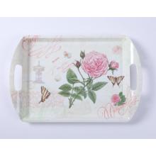 rose&butterfly designs serving trays with handle