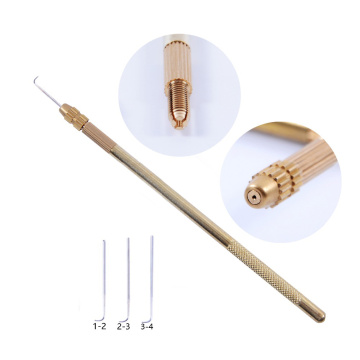 Hot Selling Hair Extension Tools 1 Set Professional Bronze Ventilating Holder And Ventilating Needles For Lace Wigs (1Pcs+3Pcs)