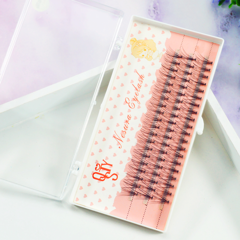 1box 0.10 10D False Eyelashes C Curl Faux Mink Eyelashes Extensions 60 bundles Strip Eyelashes Individual Lashes Natural Style