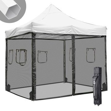 Instahibit® 10x10 ft Pop Up Canopy Tent & 4 Mesh Sidewalls Commercial Ez up Canopy Sunshade Instant Trade Shelter