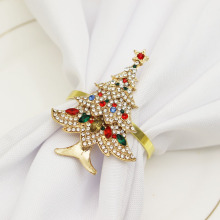 12pcs New hotel Christmas tree diamond-studded napkin button napkin ring napkin ring cloth ring